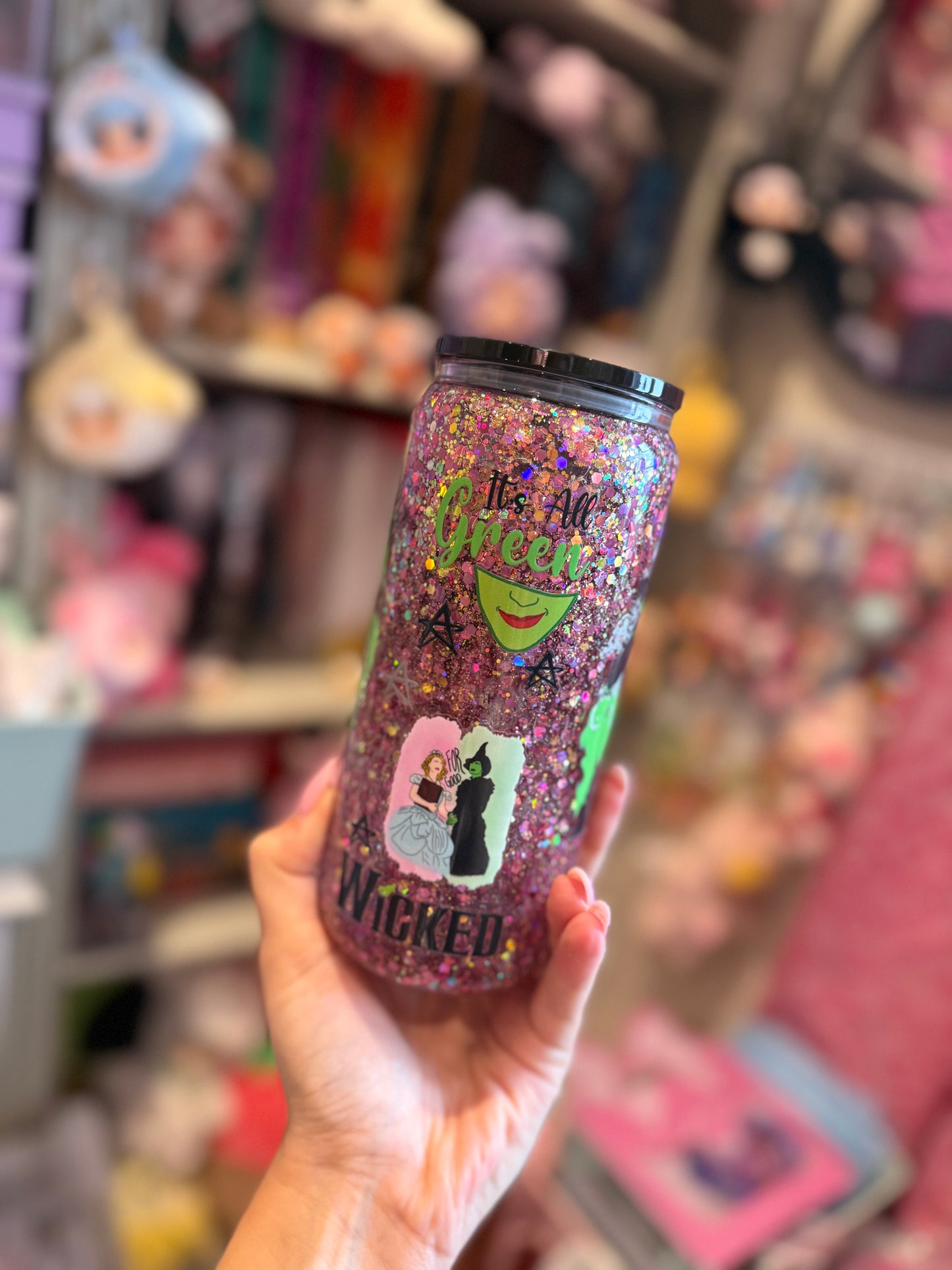 Wicked Glass Handled snowglobe tumbler
