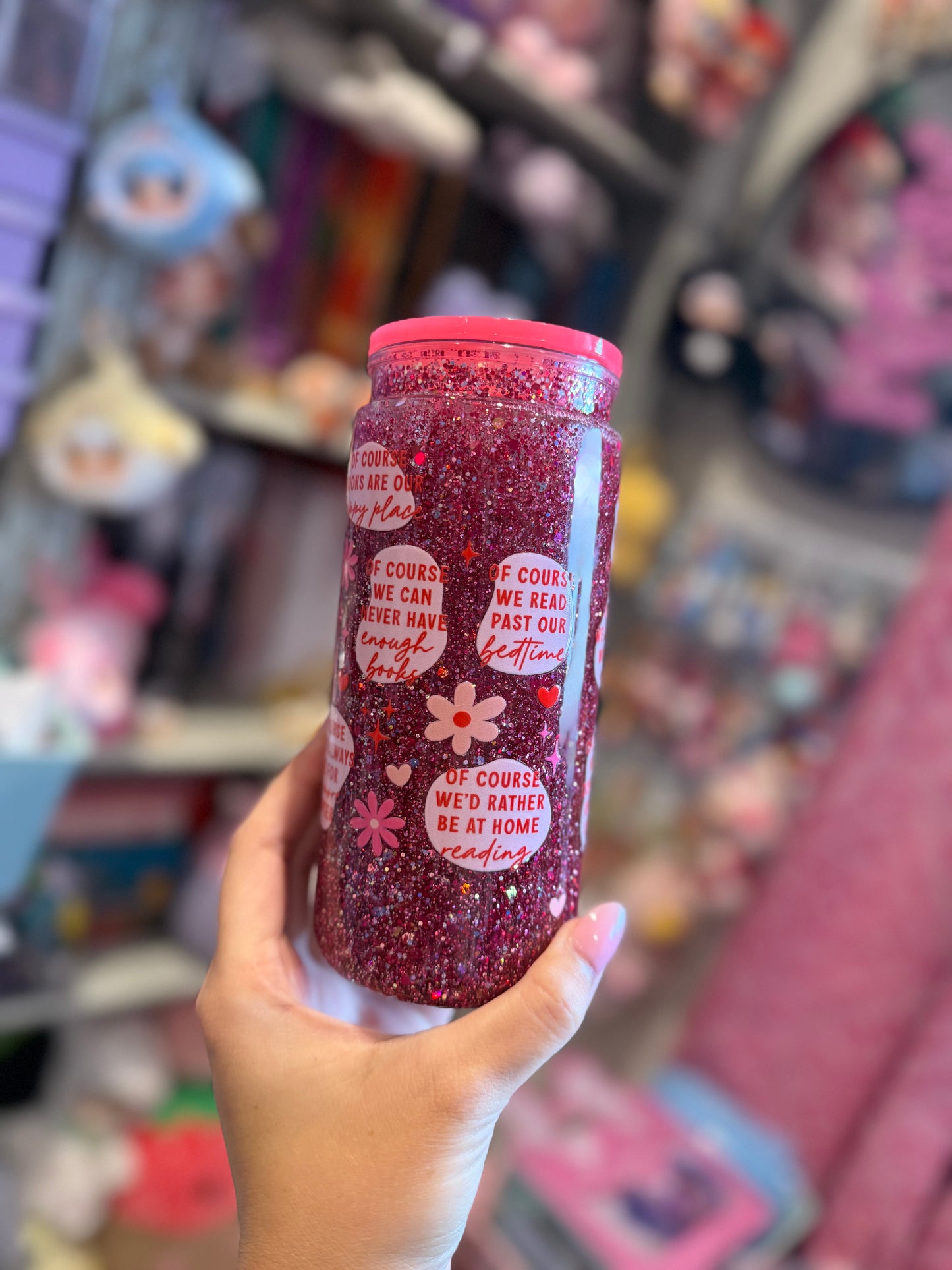 Hot girl book club snowglobe tumbler