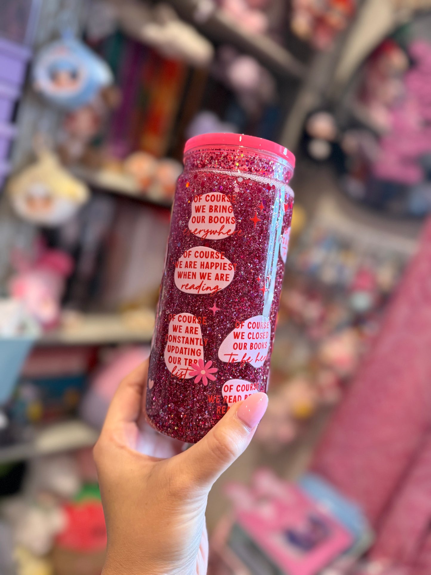 Hot girl book club snowglobe tumbler