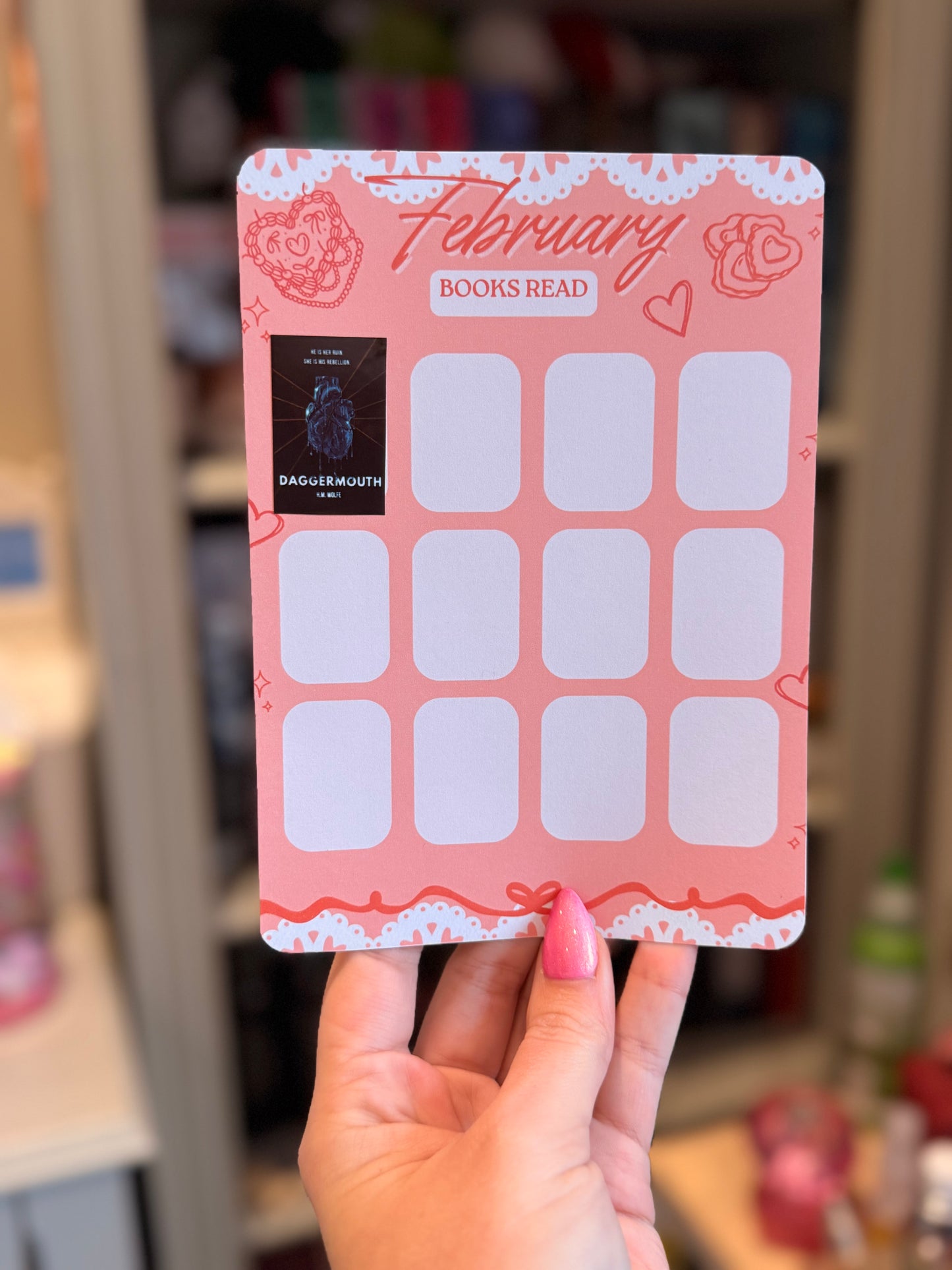February Kindle Reading Tracker Insert set 🍓