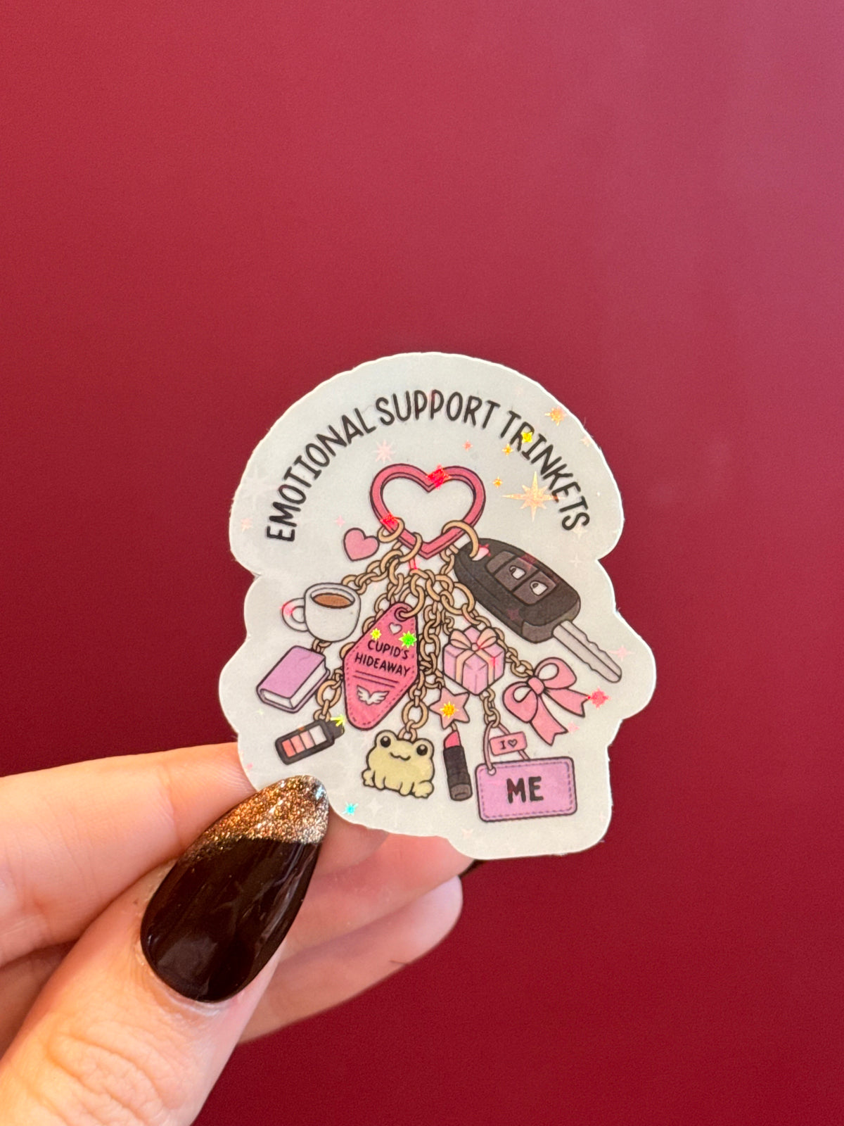 Emotional support trinkets keychain