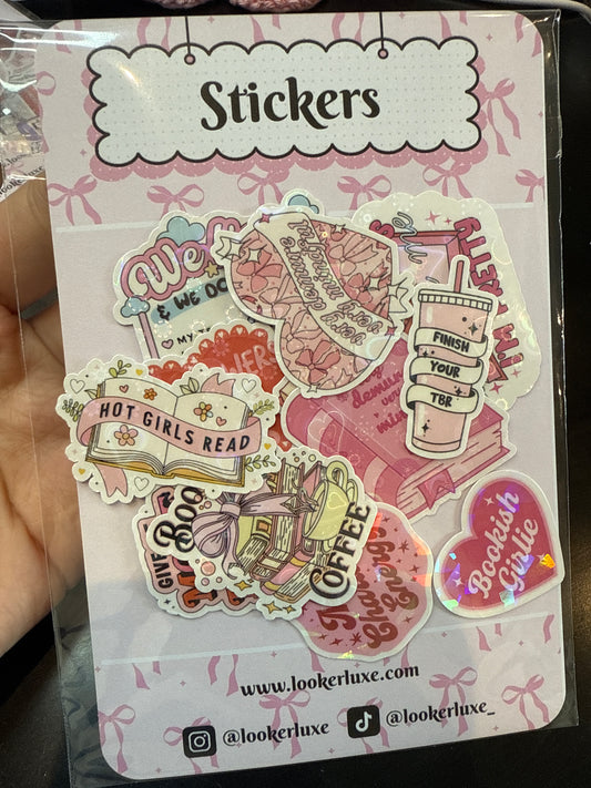 🌸Girly Bookish sticker pack 💓