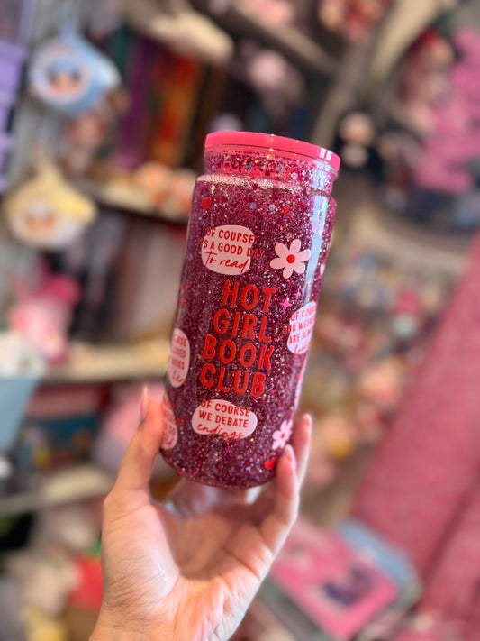 Hot girl book club snowglobe tumbler
