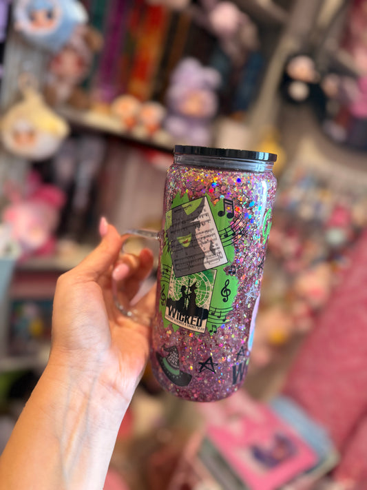 Wicked Glass Handled snowglobe tumbler