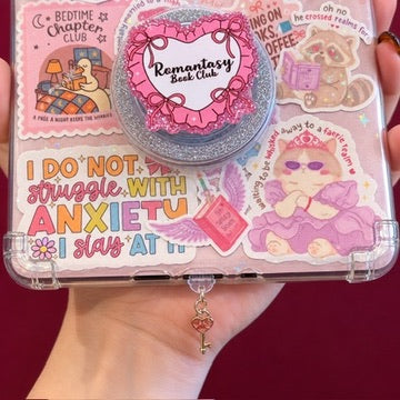 Pink gem & gold key - Kindle Dust Plug