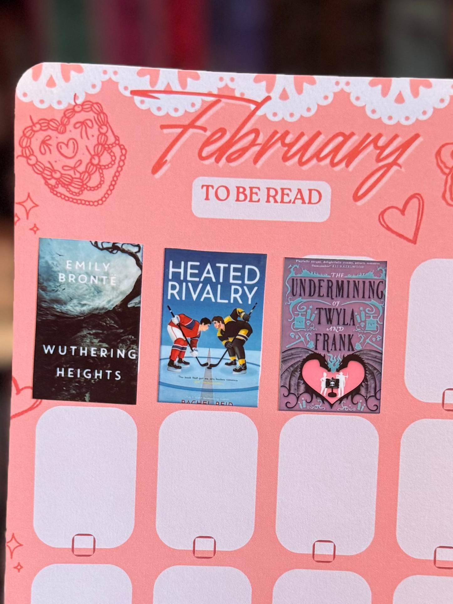 February Kindle Reading Tracker Insert set 🍓