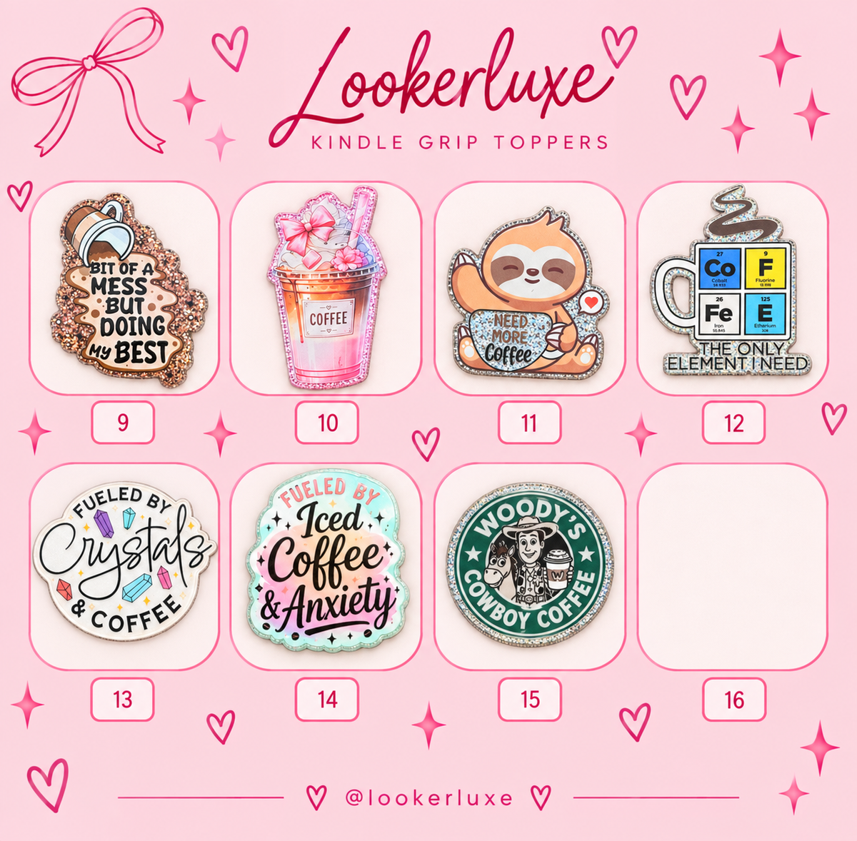 Coffee grip toppers 1-15