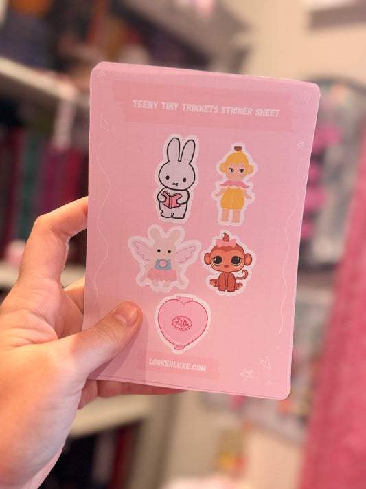 Teeny tiny trinkets sticker sheet
